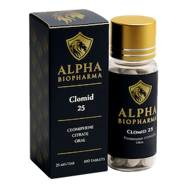 Clomid van Alpha BioPharma voorkant rechts