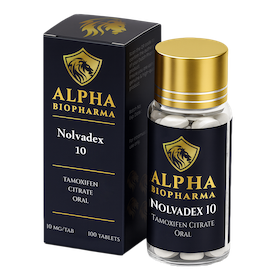 Nolvadex van Alpha BioPharma voorzijde links