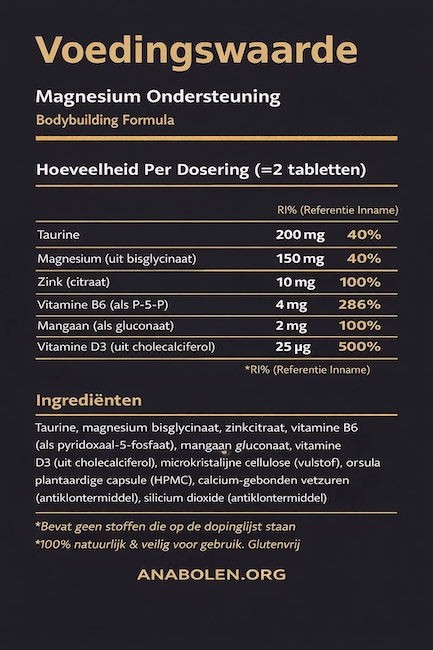 Magnesium Ondersteuning productlabel